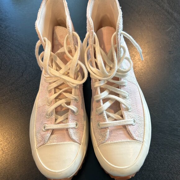 Converse Pink and White High-Top Sneakers - Picture 2 of 5